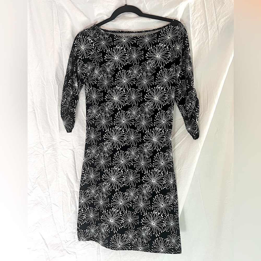 Soybu Active Dress Black & White Flowers